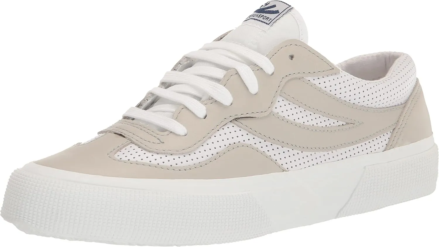 Superga Women's 2941 Leather Perf Swallow Tail Sneaker