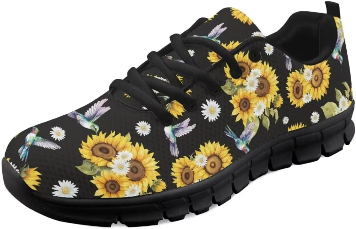 SYtrade Sneakers for Women Tennis Shoes Breathable Lightweight Walking Shoes Black Sole