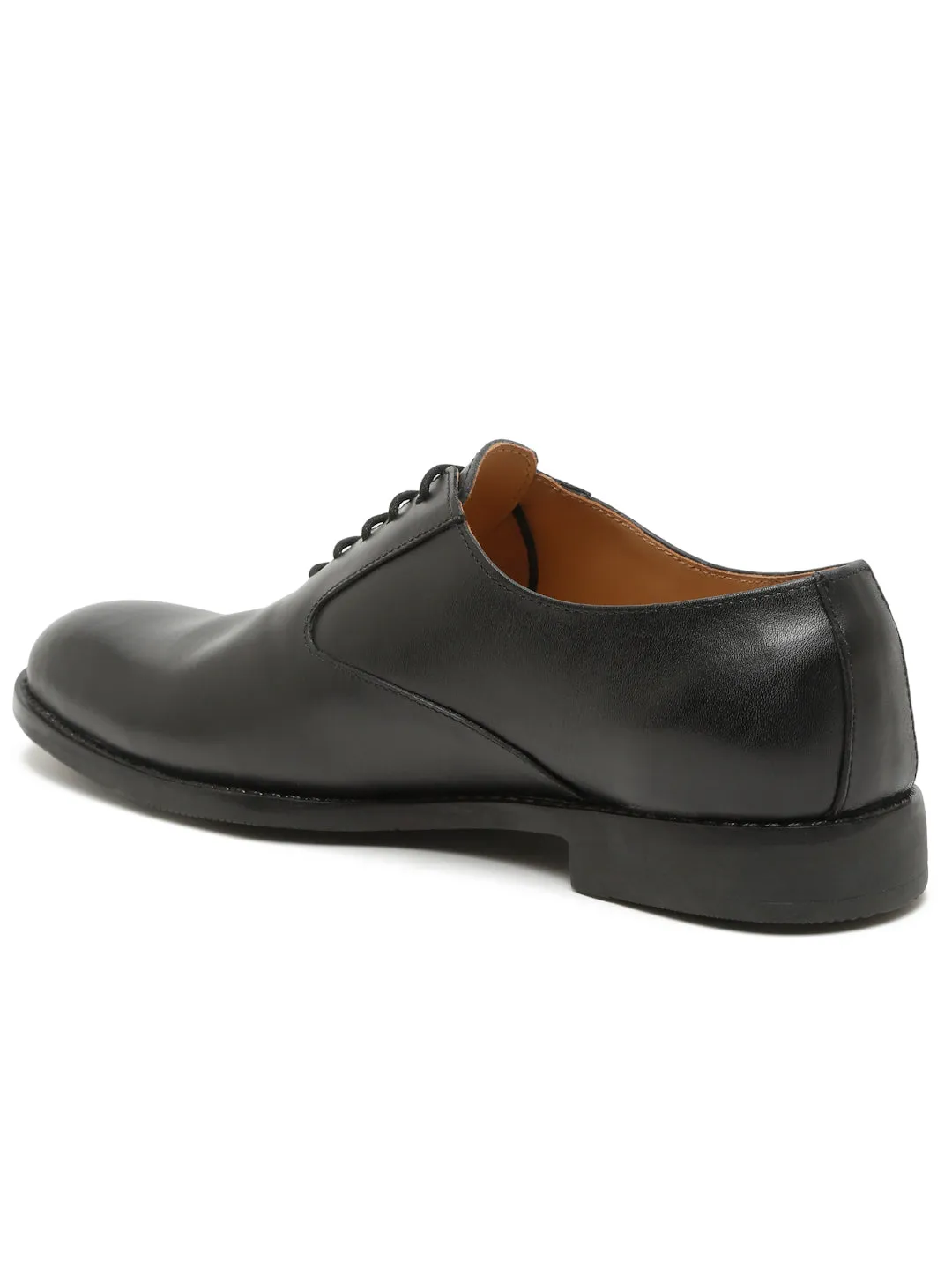 Teakwood Genuine Leather Black Oxford Shoes