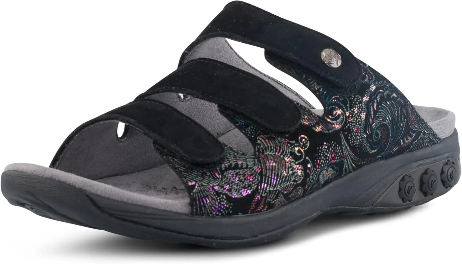 Therafit Vanessa Women's Leather Adjustable Slip On Sandal - for Plantar Fasciitis/Foot Pain