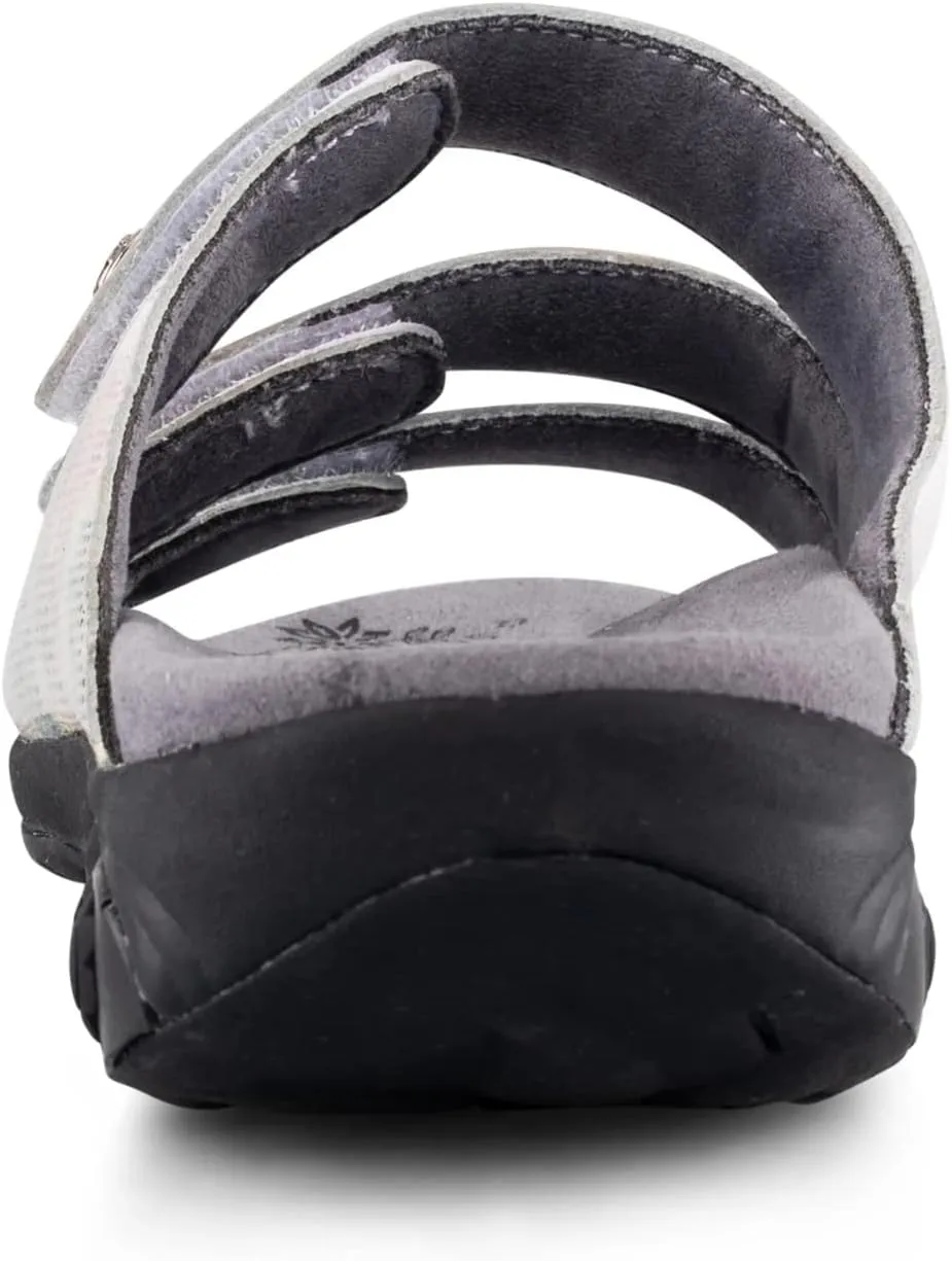 Therafit Vanessa Women's Leather Adjustable Slip On Sandal - for Plantar Fasciitis/Foot Pain