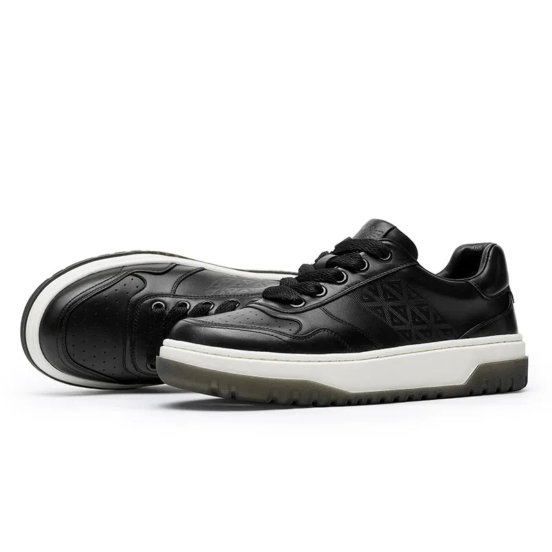 TNV Men shoes Sneakers fashion versatile real cowhide leather Triangle Pattern Four-season shoes COOLMAX material Comfortable School and Casual Outfit DS33108
