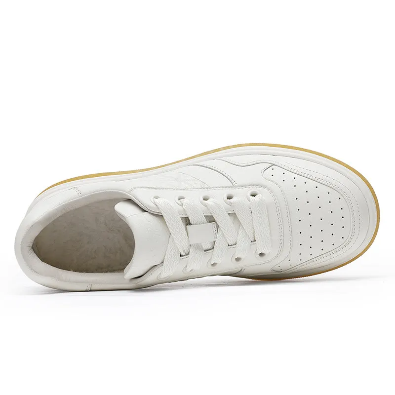 TNV Men shoes Sneakers fashion versatile real cowhide leather Triangle Pattern Four-season shoes COOLMAX material Comfortable School and Casual Outfit DS33108