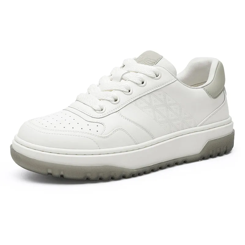 TNV Men shoes Sneakers fashion versatile real cowhide leather Triangle Pattern Four-season shoes COOLMAX material Comfortable School and Casual Outfit DS33108