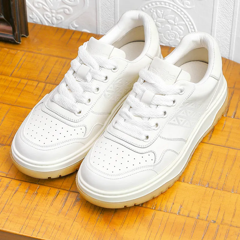 TNV Men shoes Sneakers fashion versatile real cowhide leather Triangle Pattern Four-season shoes COOLMAX material Comfortable School and Casual Outfit DS33108