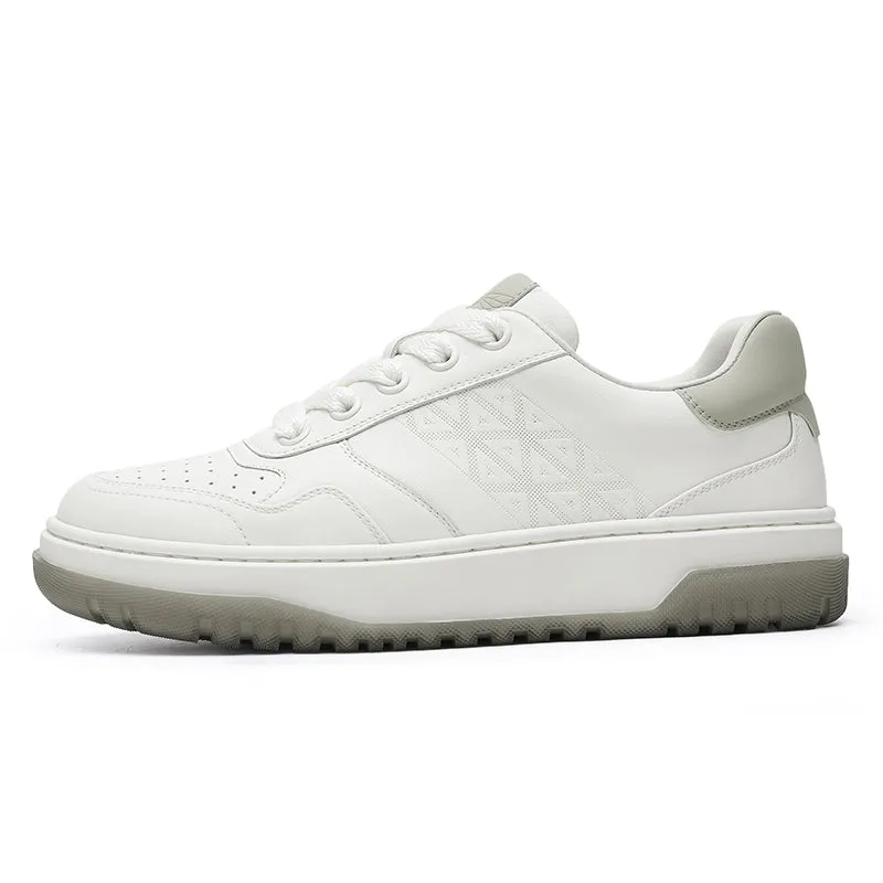 TNV Men shoes Sneakers fashion versatile real cowhide leather Triangle Pattern Four-season shoes COOLMAX material Comfortable School and Casual Outfit DS33108