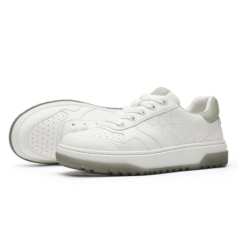 TNV Men shoes Sneakers fashion versatile real cowhide leather Triangle Pattern Four-season shoes COOLMAX material Comfortable School and Casual Outfit DS33108