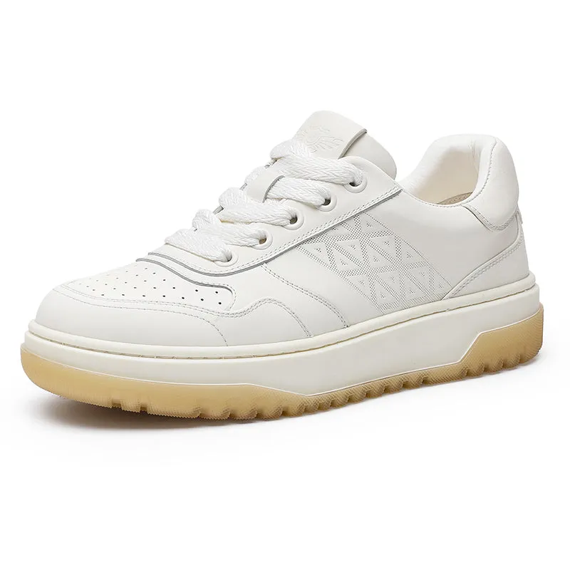 TNV Men shoes Sneakers fashion versatile real cowhide leather Triangle Pattern Four-season shoes COOLMAX material Comfortable School and Casual Outfit DS33108