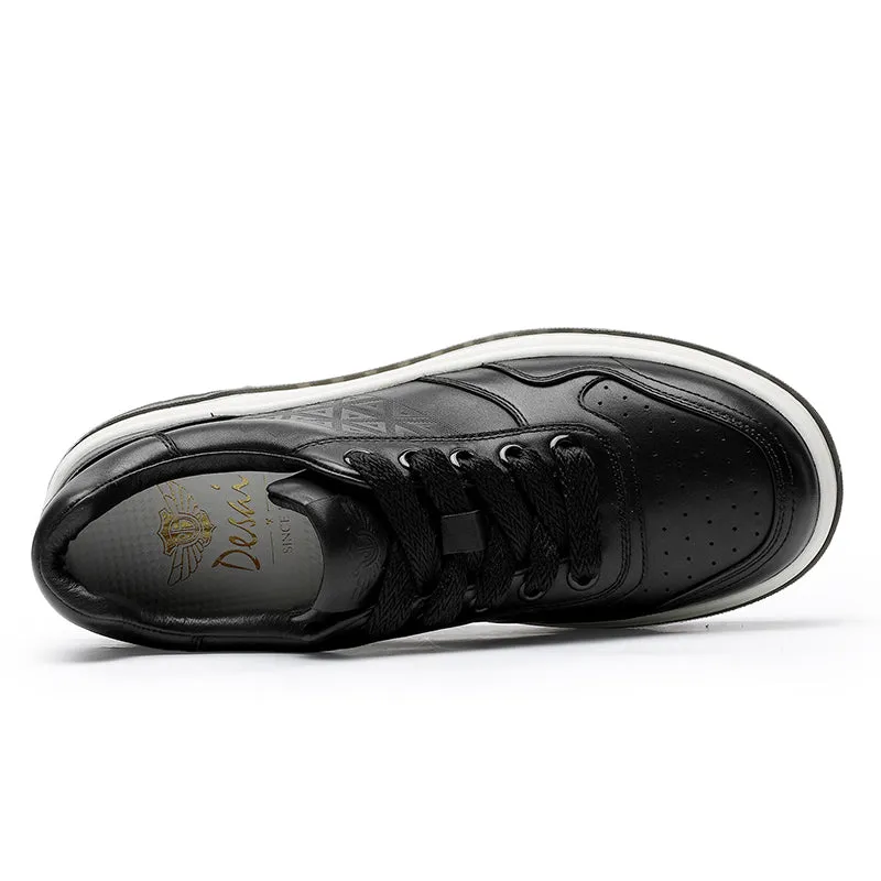 TNV Men shoes Sneakers fashion versatile real cowhide leather Triangle Pattern Four-season shoes COOLMAX material Comfortable School and Casual Outfit DS33108