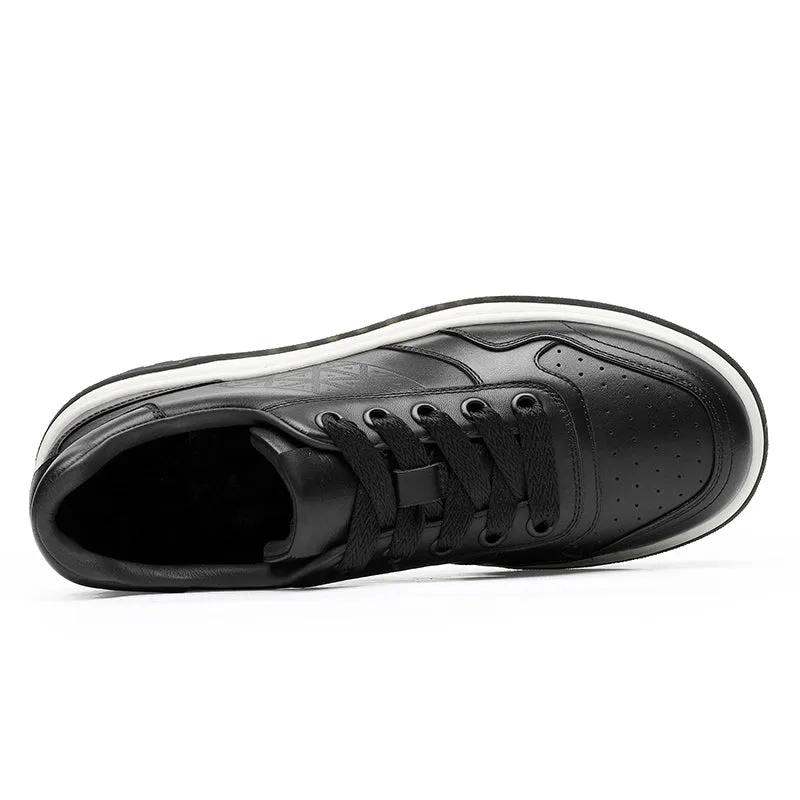 TNV Men shoes Sneakers fashion versatile real cowhide leather Triangle Pattern Four-season shoes COOLMAX material Comfortable School and Casual Outfit DS33108