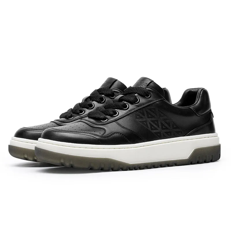 TNV Men shoes Sneakers fashion versatile real cowhide leather Triangle Pattern Four-season shoes COOLMAX material Comfortable School and Casual Outfit DS33108