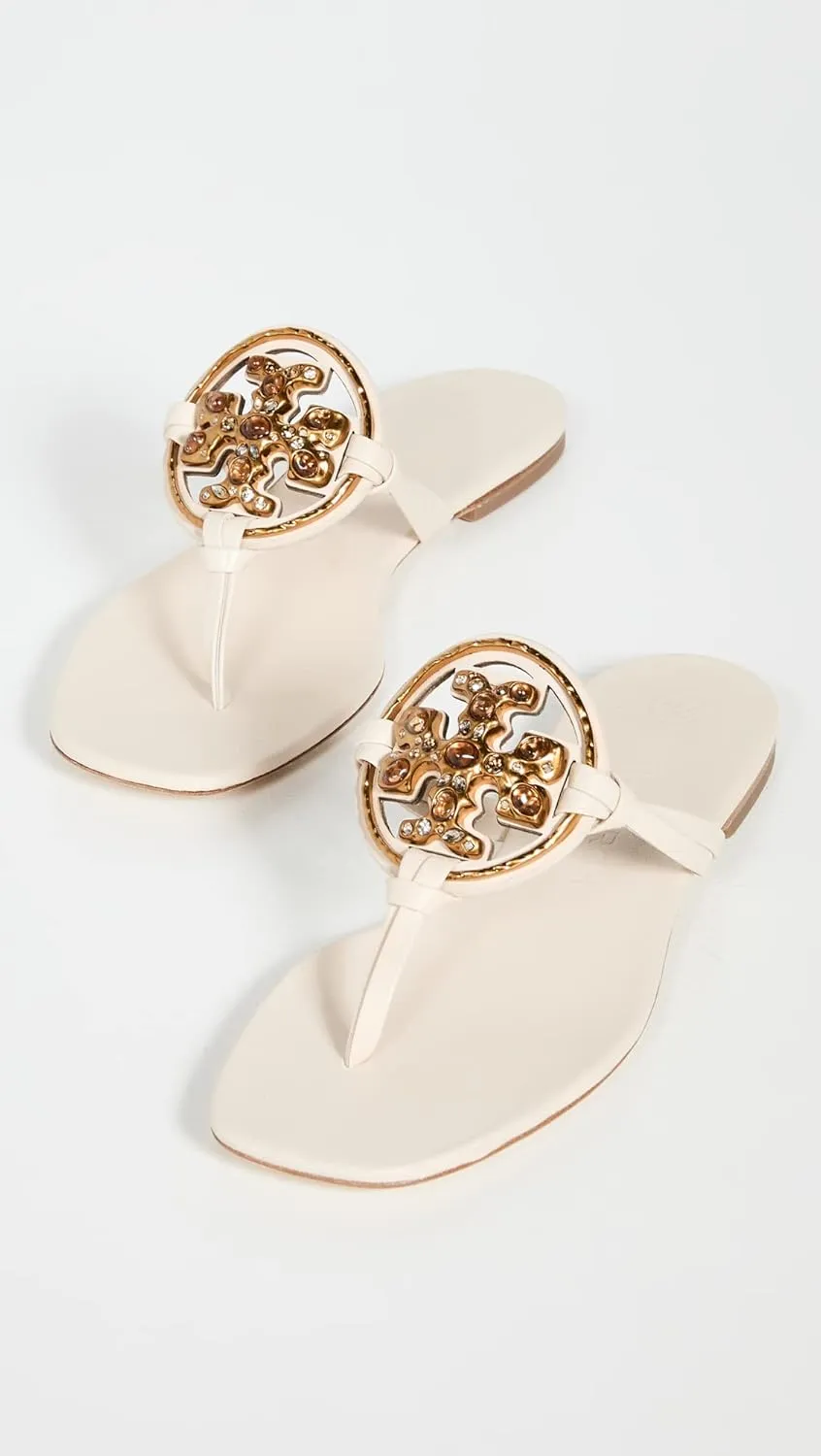 Tory Burch Women's Jeweled Miller Flat Thong Sandal