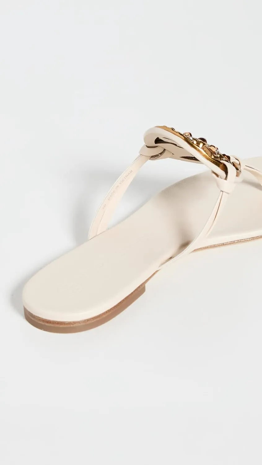 Tory Burch Women's Jeweled Miller Flat Thong Sandal