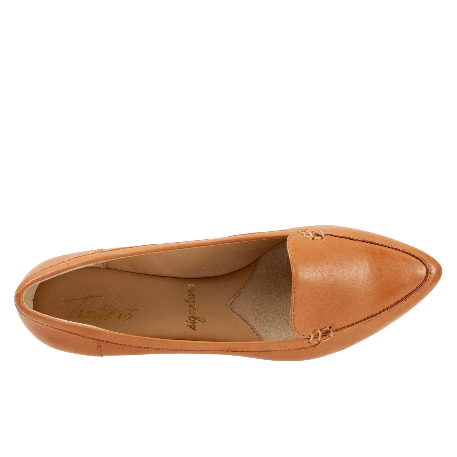 Trotters Ember T1853-282 Womens Brown Wide Leather Loafer Flats Shoes