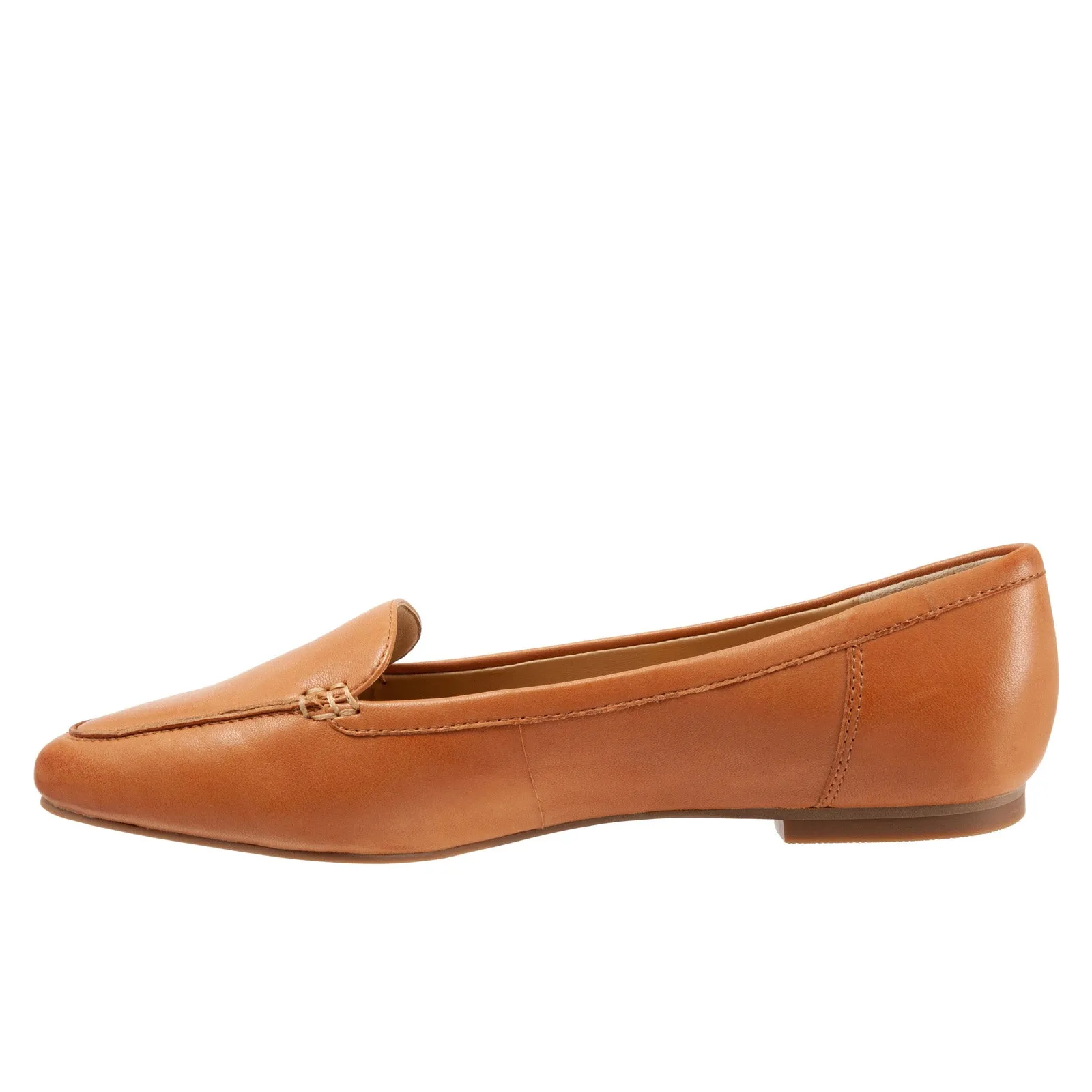 Trotters Ember T1853-282 Womens Brown Wide Leather Loafer Flats Shoes