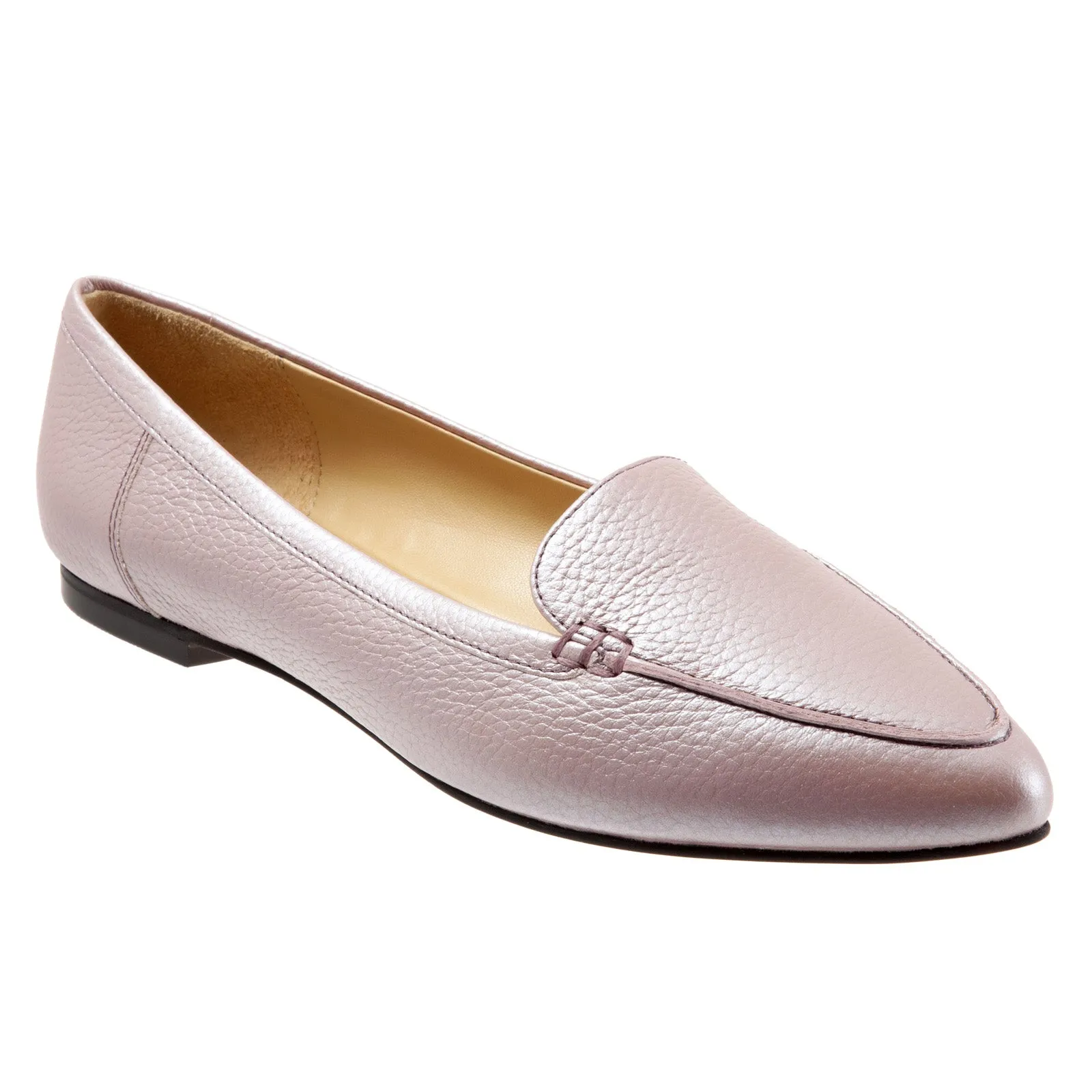 Trotters Ember T1853-715 Womens Pink Wide Leather Loafer Flats Shoes