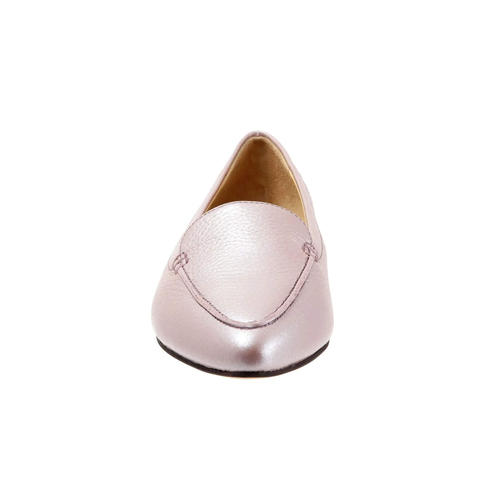 Trotters Ember T1853-715 Womens Pink Wide Leather Loafer Flats Shoes