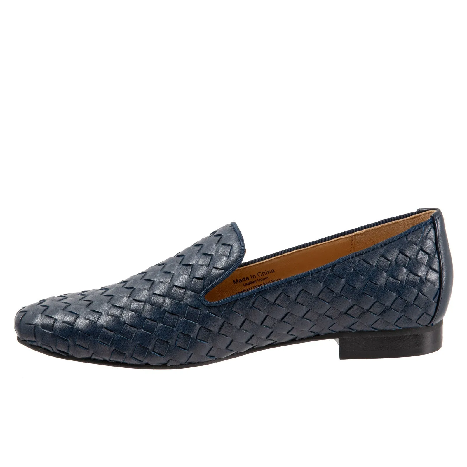 Trotters Gracie T2006-400 Womens Blue Narrow Leather Loafer Flats Shoes