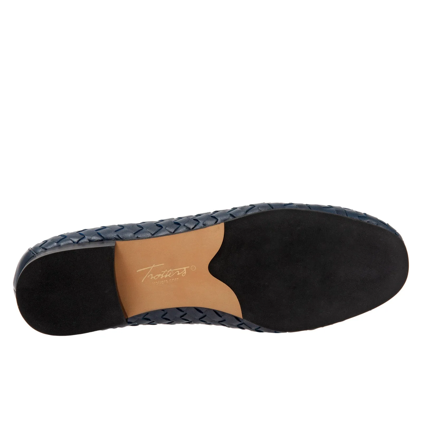 Trotters Gracie T2006-400 Womens Blue Wide Leather Loafer Flats Shoes