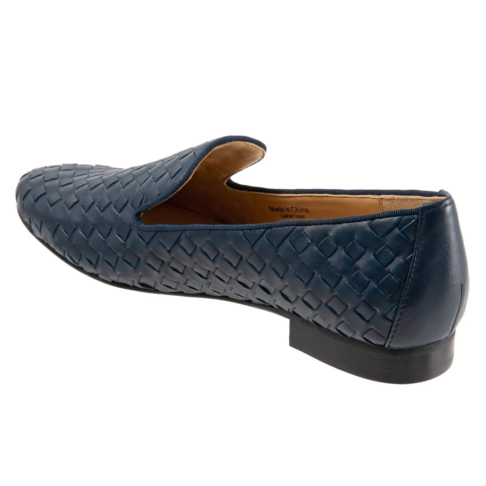 Trotters Gracie T2006-400 Womens Blue Wide Leather Loafer Flats Shoes