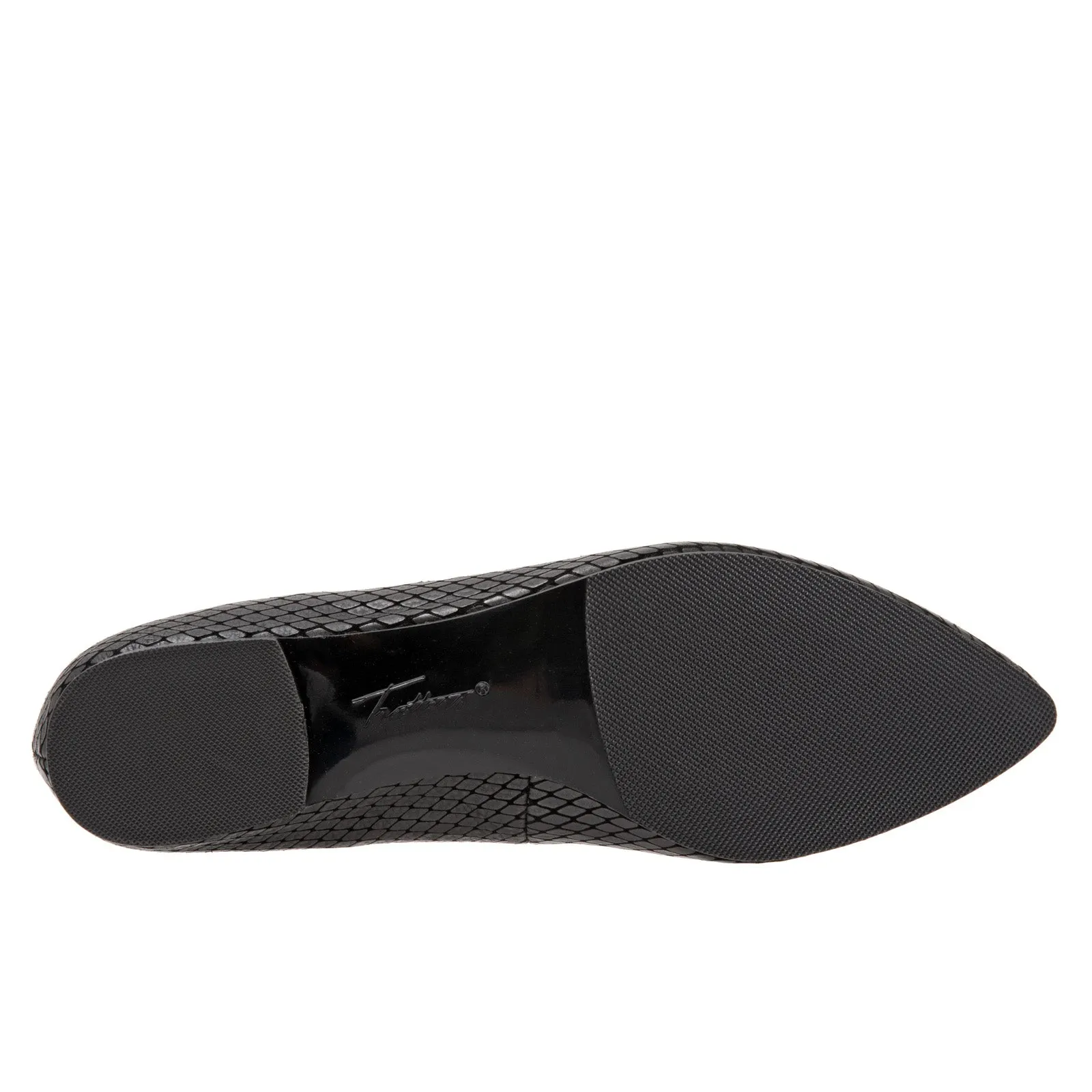 Trotters Harlowe T1707-013 Womens Black Wide Leather Loafer Flats Shoes