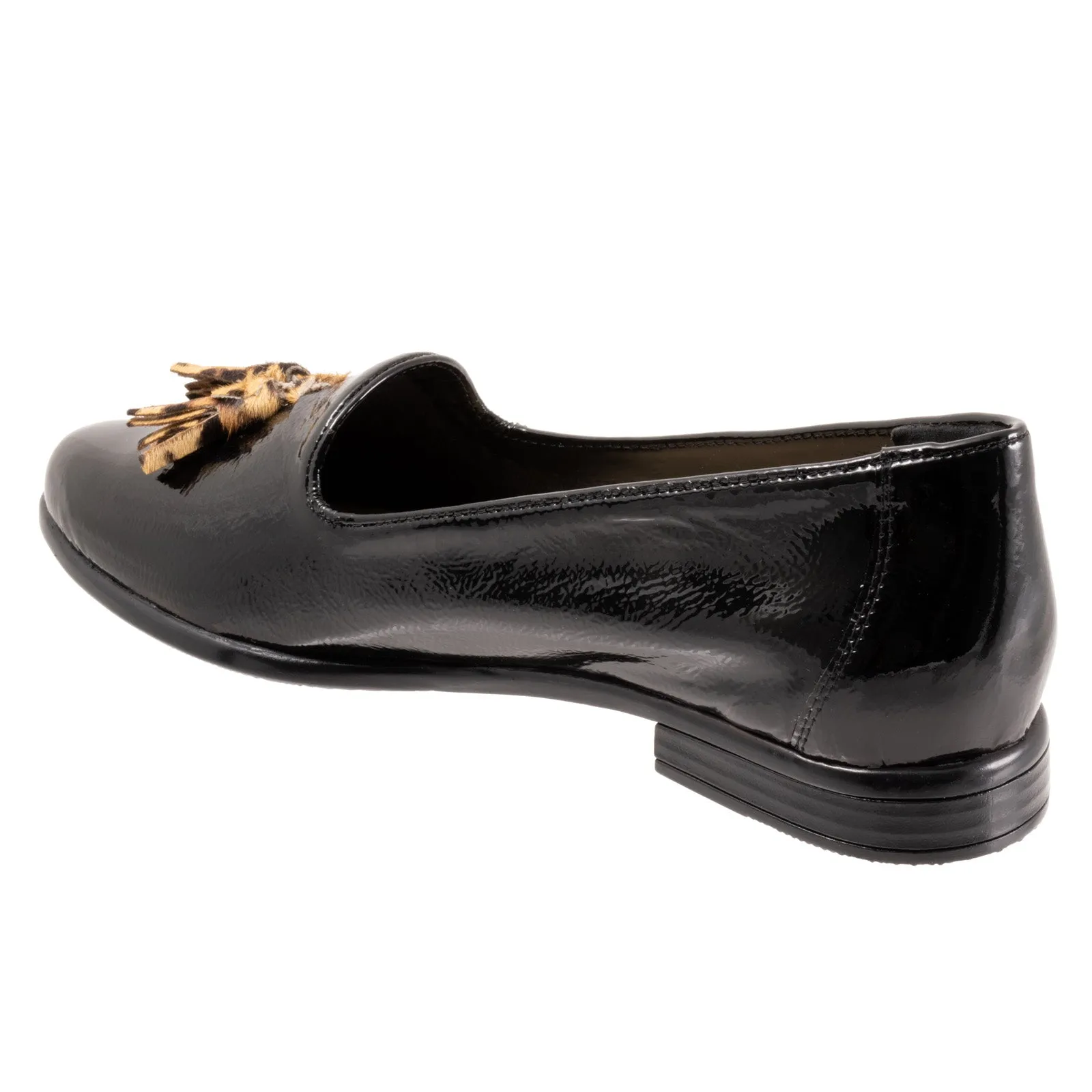 Trotters Liz Tassel T2224-005 Womens Black Narrow Loafer Flats Shoes