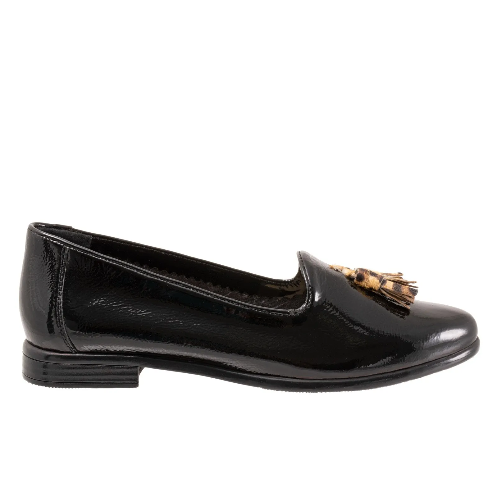 Trotters Liz Tassel T2224-005 Womens Black Narrow Loafer Flats Shoes