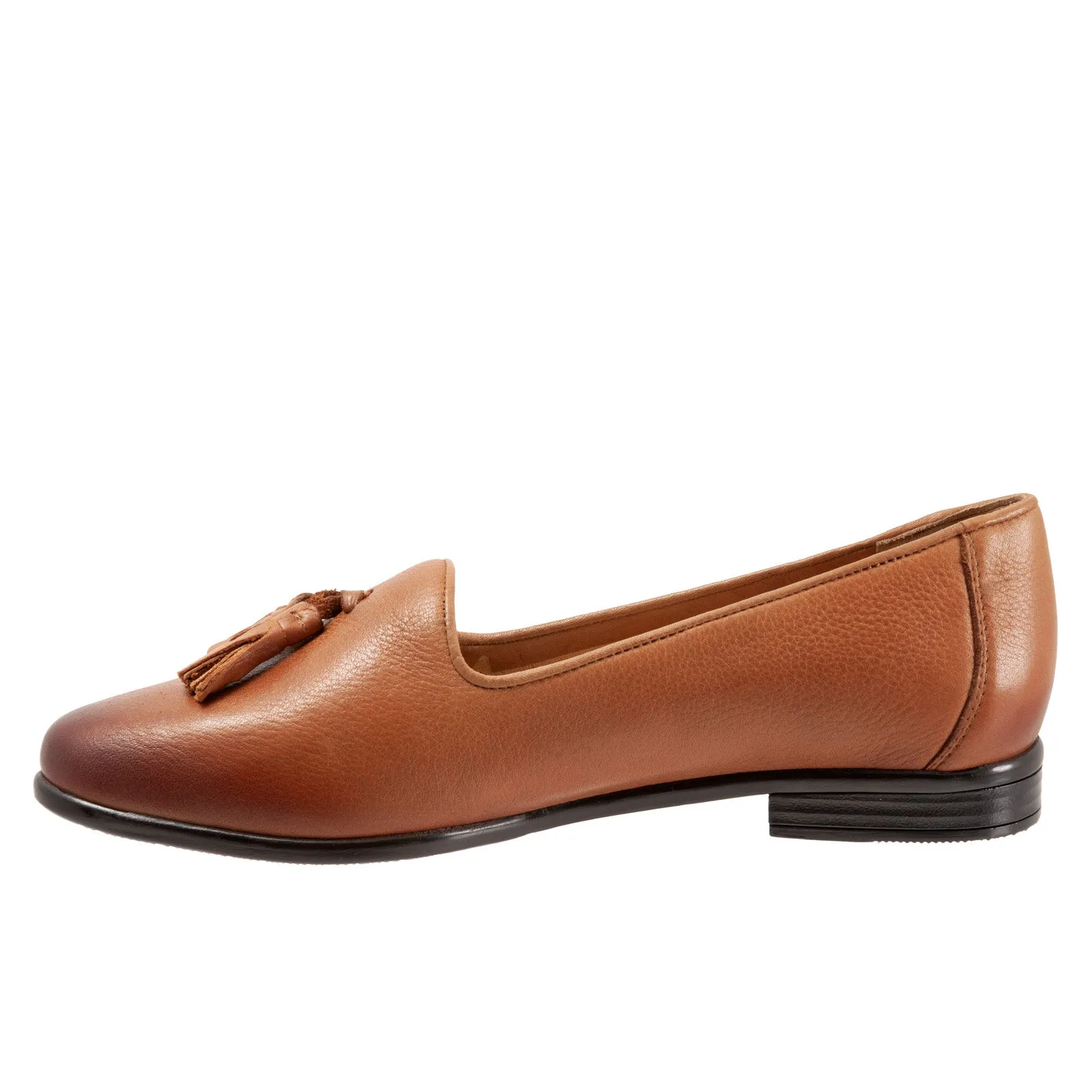 Trotters Liz Tassel T2224-215 Womens Brown Leather Loafer Flats Shoes