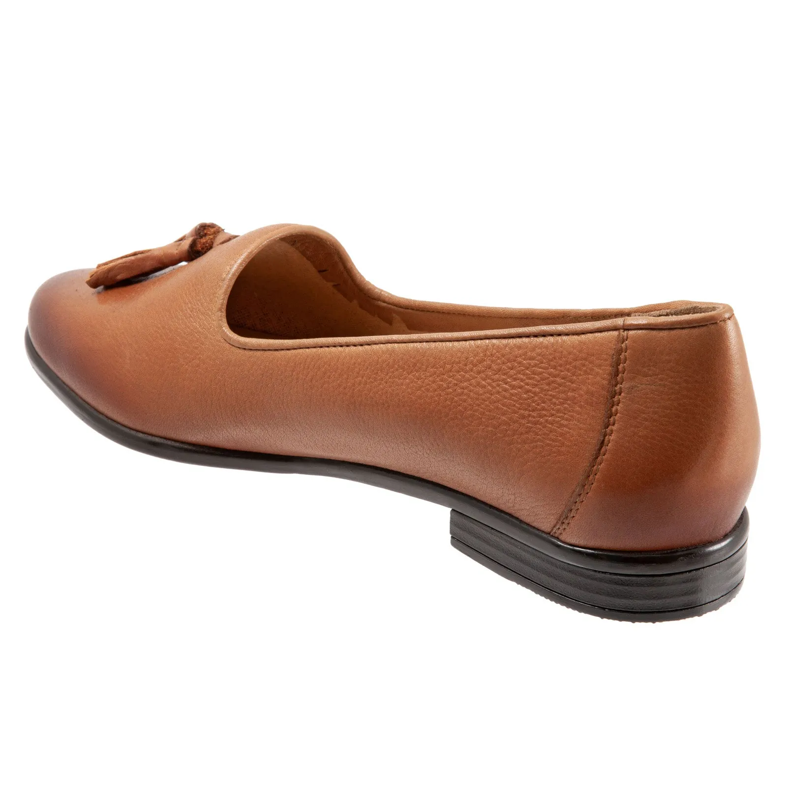 Trotters Liz Tassel T2224-215 Womens Brown Leather Loafer Flats Shoes