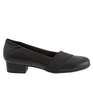 Trotters Melinda T1862-013 Womens Black Narrow Leather Loafer Flats Shoes