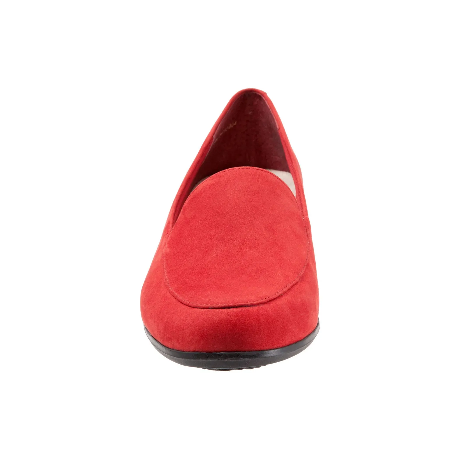 Trotters Monarch T1713-604 Womens Red Narrow Leather Loafer Flats Shoes