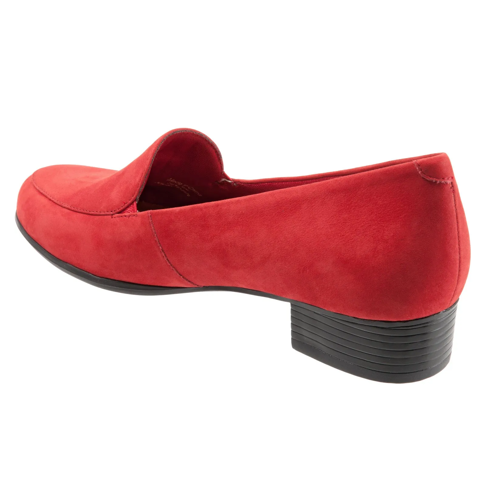 Trotters Monarch T1713-604 Womens Red Narrow Leather Loafer Flats Shoes