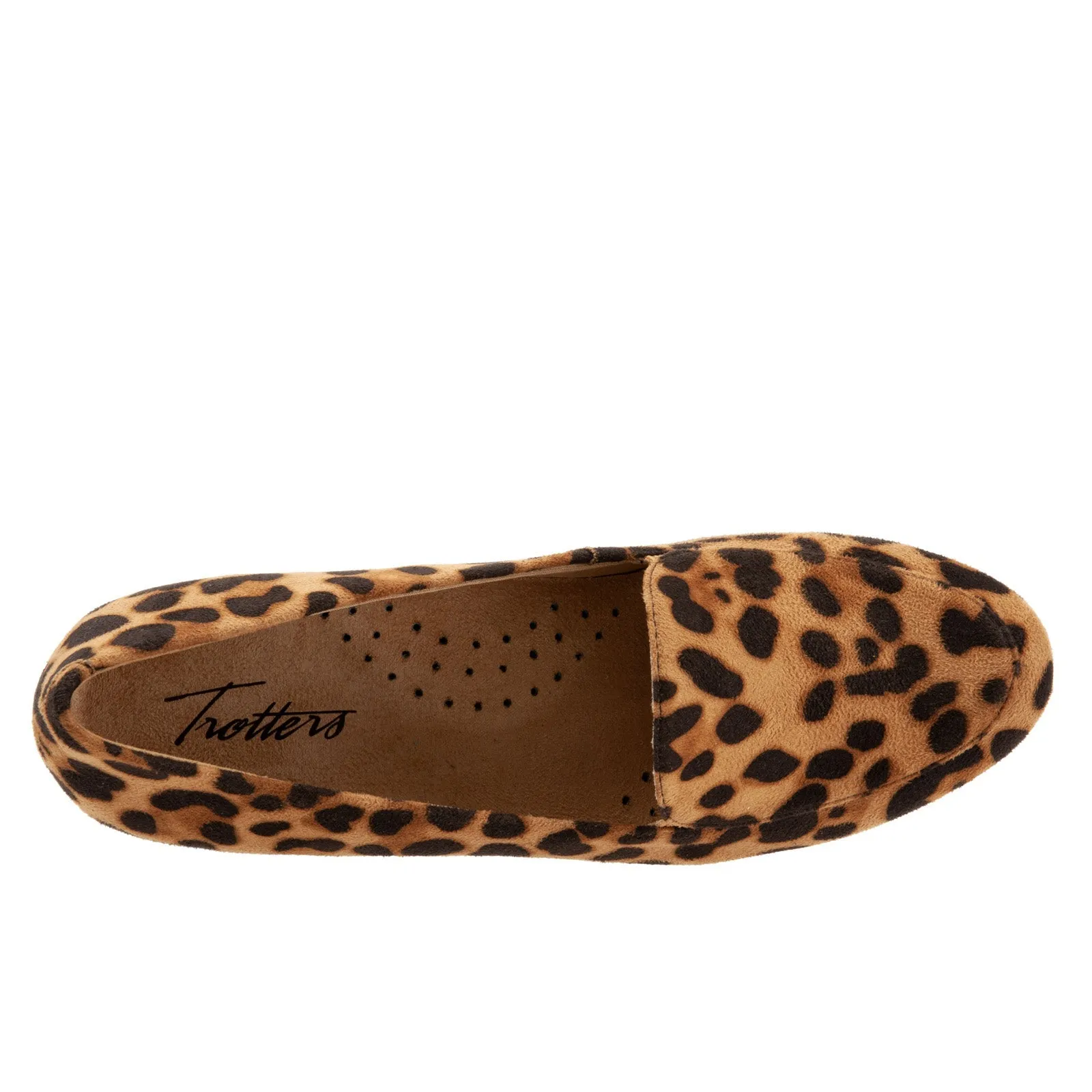 Trotters Monarch T1713-963 Womens Brown Extra Wide Leather Loafer Flats Shoes