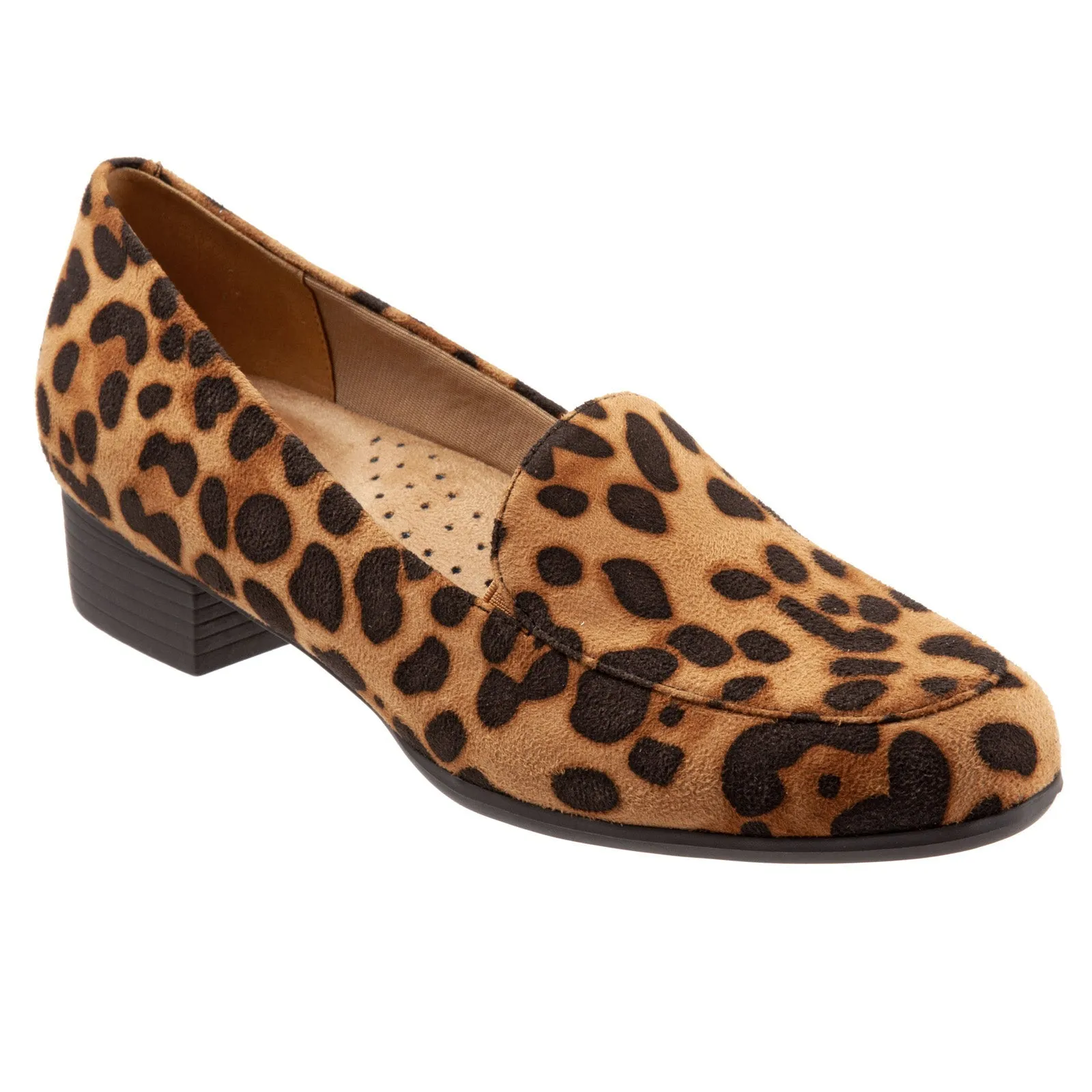 Trotters Monarch T1713-963 Womens Brown Extra Wide Leather Loafer Flats Shoes