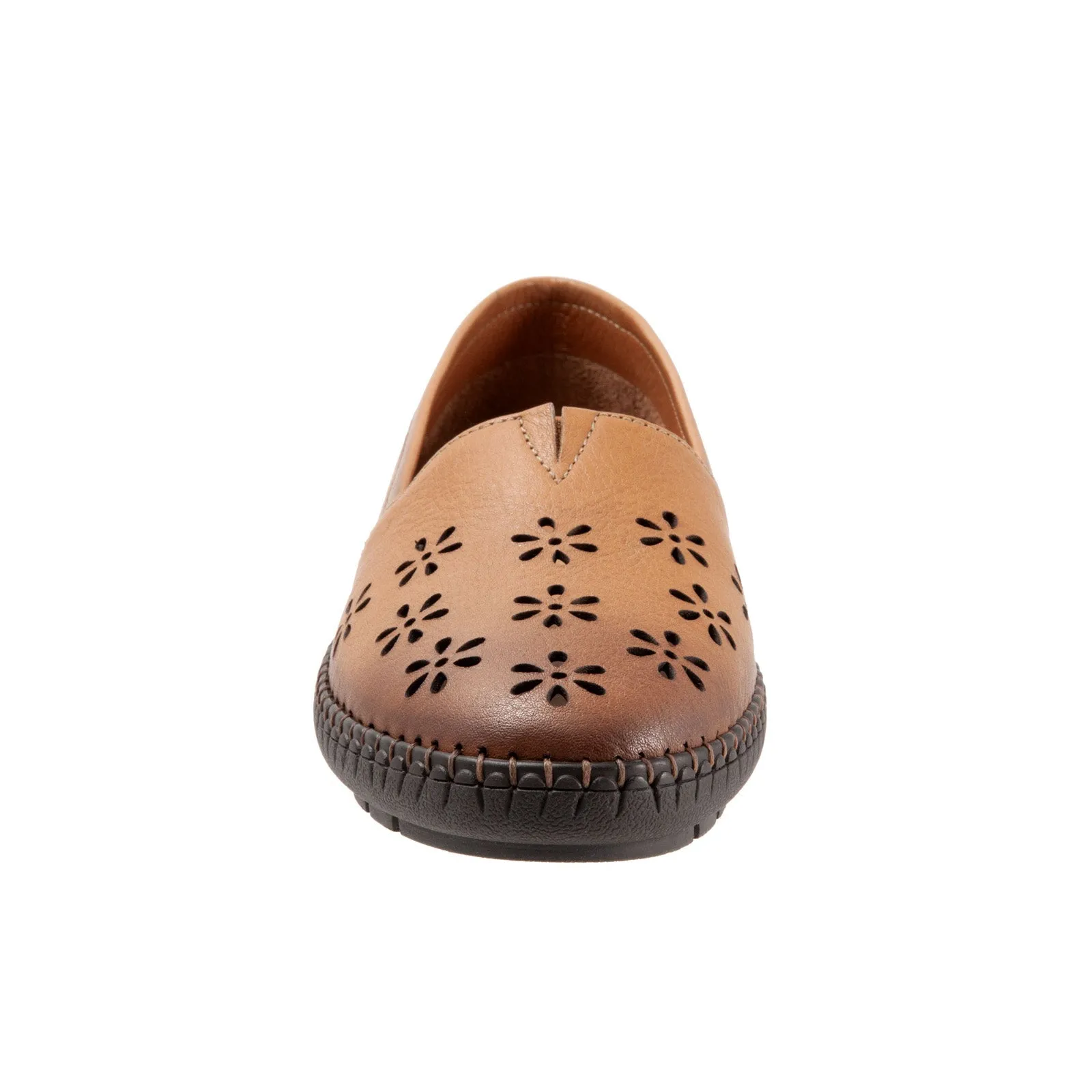 Trotters Rosie T2233-215 Womens Brown Leather Slip On Loafer Flats Shoes