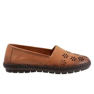 Trotters Rosie T2233-215 Womens Brown Leather Slip On Loafer Flats Shoes