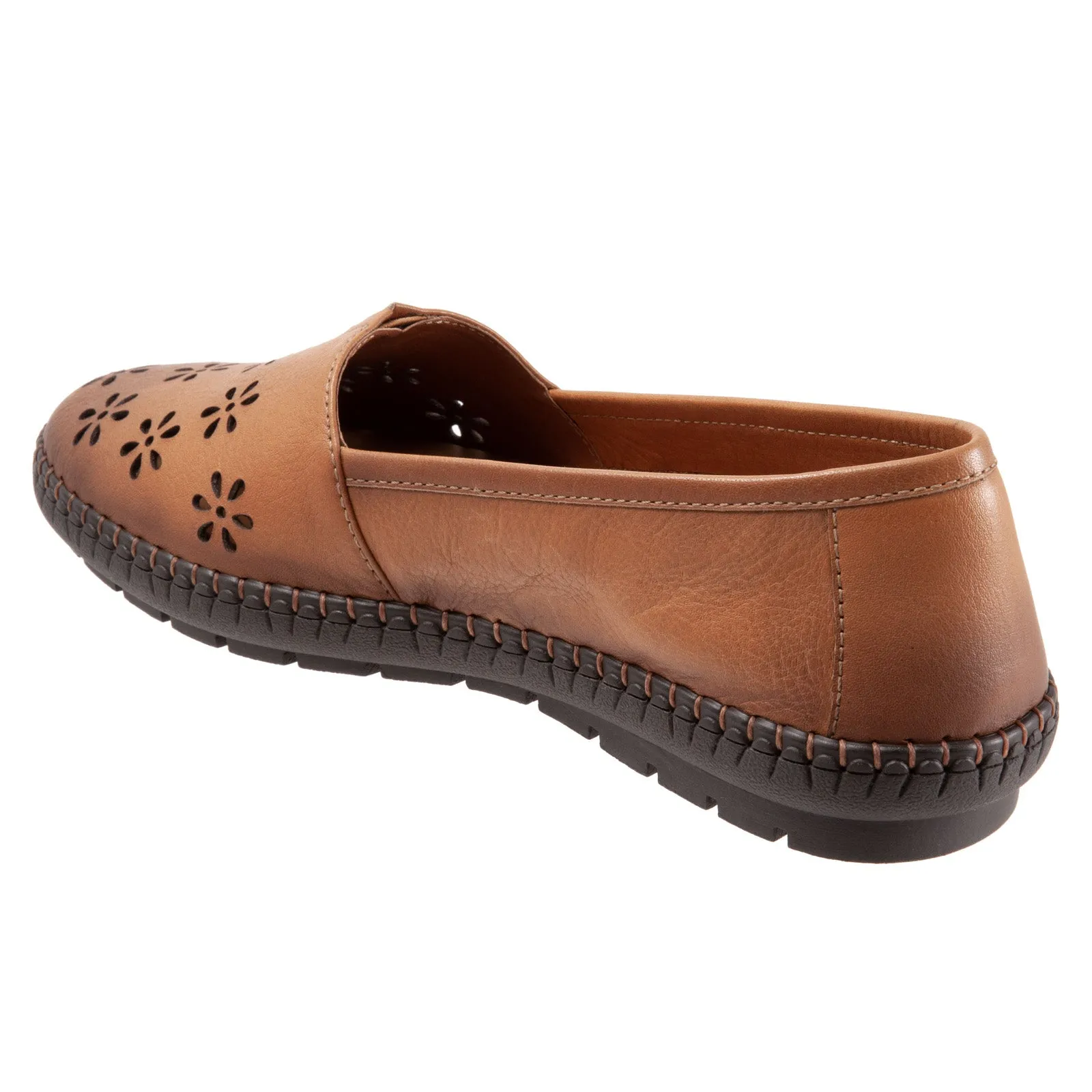 Trotters Rosie T2233-215 Womens Brown Leather Slip On Loafer Flats Shoes