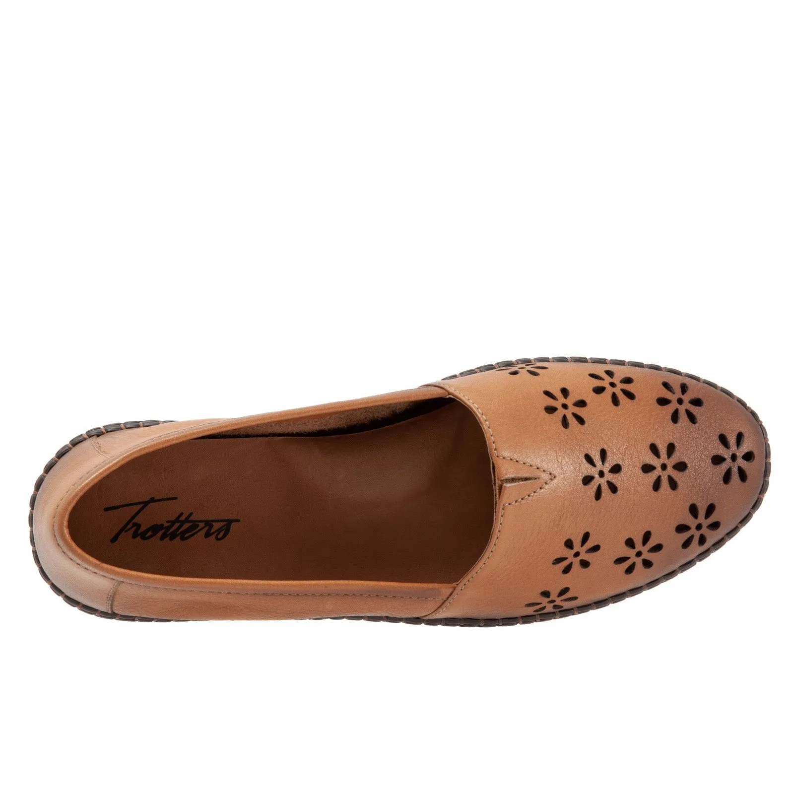 Trotters Rosie T2233-215 Womens Brown Leather Slip On Loafer Flats Shoes