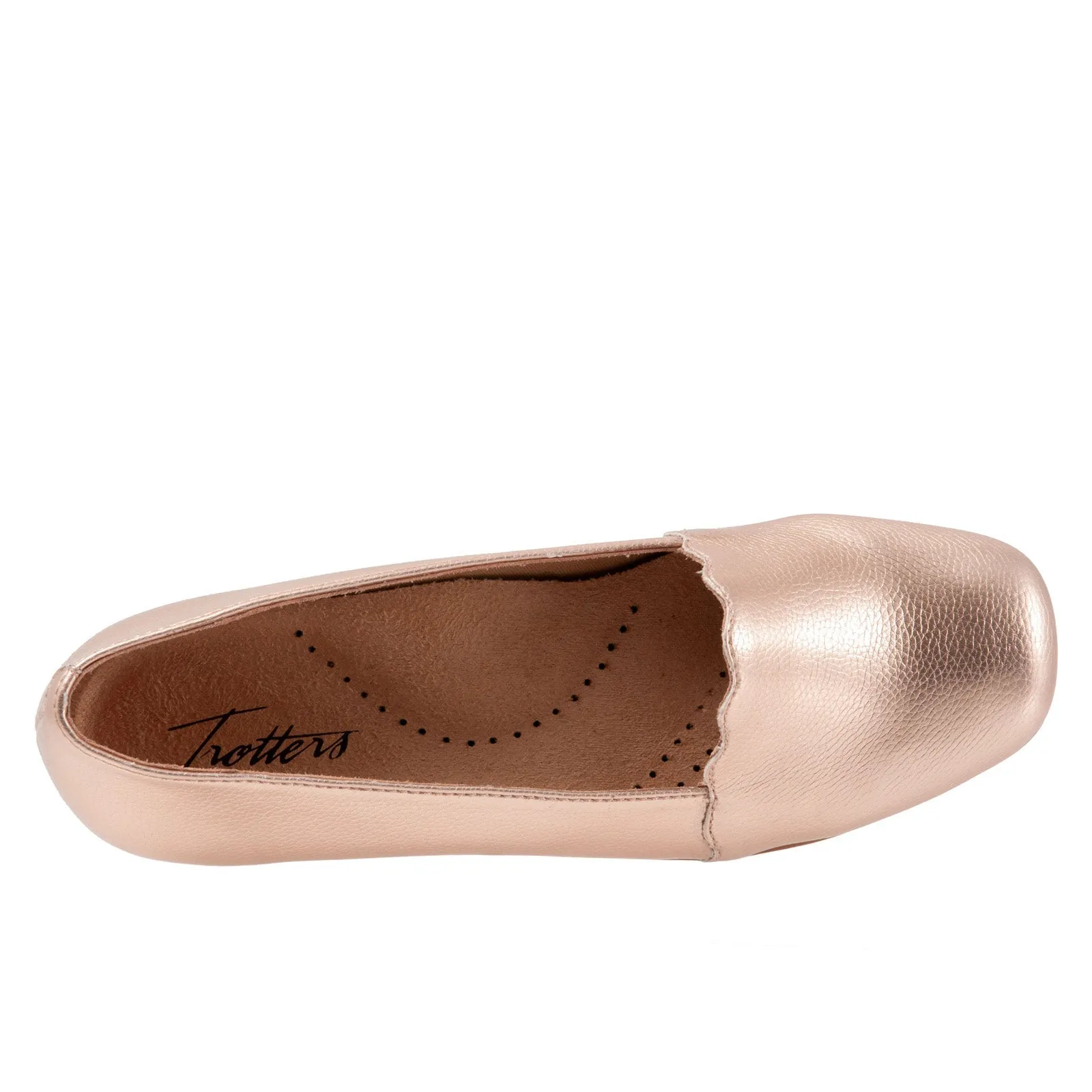 Trotters Sage T2236-720 Womens Pink Wide Leather Loafer Flats Shoes