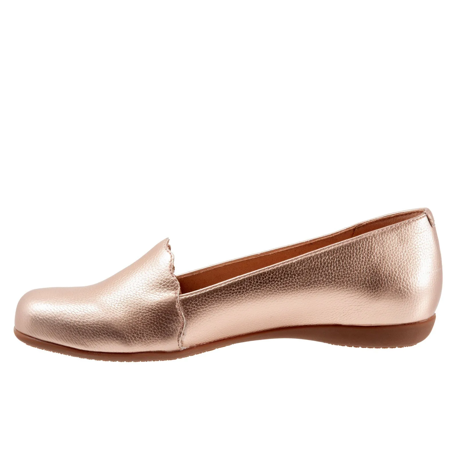 Trotters Sage T2236-720 Womens Pink Wide Leather Loafer Flats Shoes