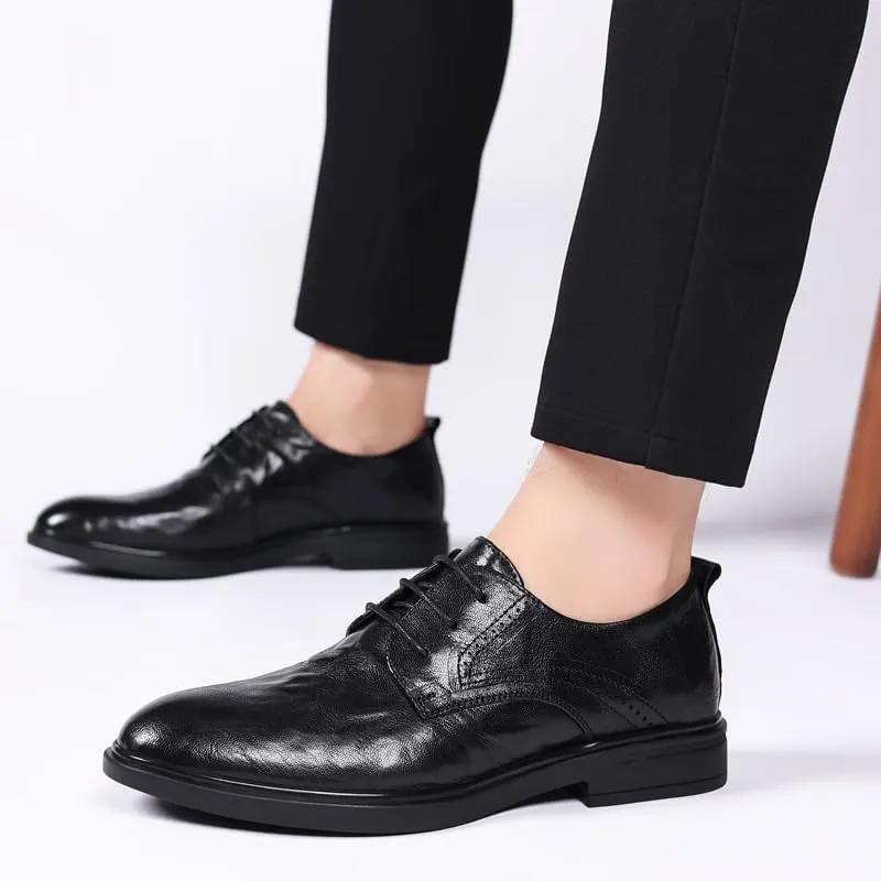 Tuxedo Men Dress Oxford Shoes Synthetic Leather Lace Up Wingtip Classic Business Party Wedding Anti-Slip Non Slip Casual