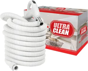 ULTRA CLEAN Central Vacuum Air Hose Low Voltage 24 V on/off switch operates non-electric attachments Designed to fit All Brands BEAM, Electrolux, OVO, Prolux, Allegro, Canavac, and More (35 ft, White)