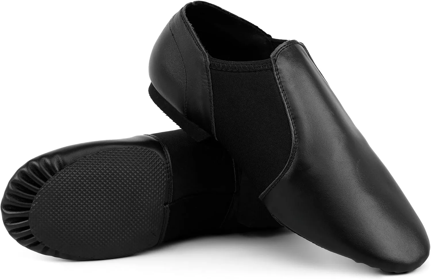 Unisex Jazz Shoe Leather Upper Women and Men's Slip-on Dance Shoes