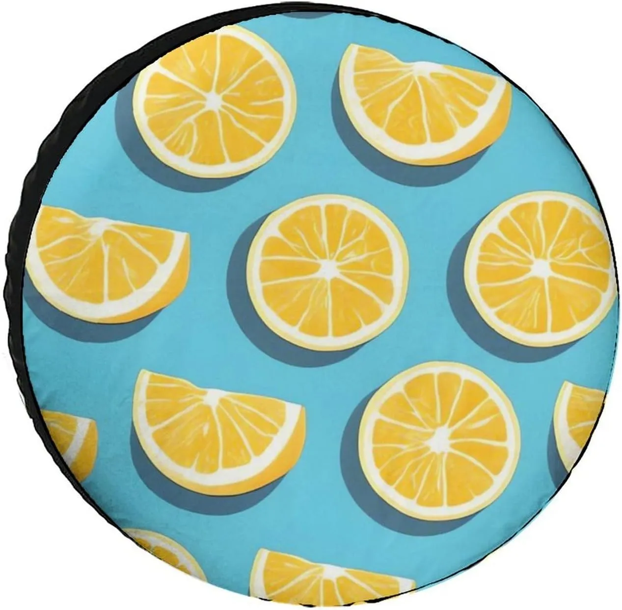 Universal Spare Tire Cover Waterproof Wheel Covers Car Tire Protector Lemon Wedges Wheel Protector Dustproof Wheels Tires Cover for RV SUV Truck Camper Trailer 32inch