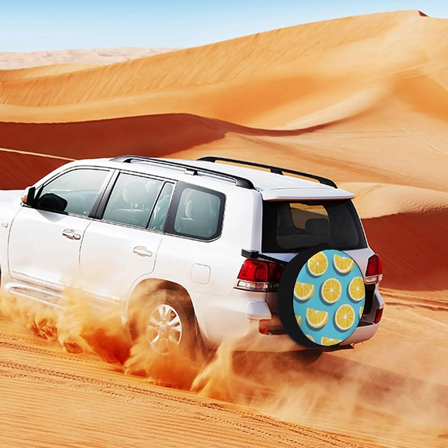 Universal Spare Tire Cover Waterproof Wheel Covers Car Tire Protector Lemon Wedges Wheel Protector Dustproof Wheels Tires Cover for RV SUV Truck Camper Trailer 32inch