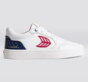 VALLELY PRO Jagger 2024 White Leather Blue Accents Red Logo Sneaker