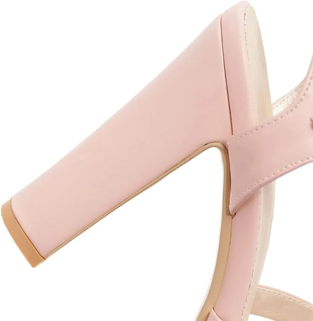 VOKLIN Women's Fashion T-strap Peep Toe Platform High Heel Sandals Party Evening Pump Dress Heeled Sandal