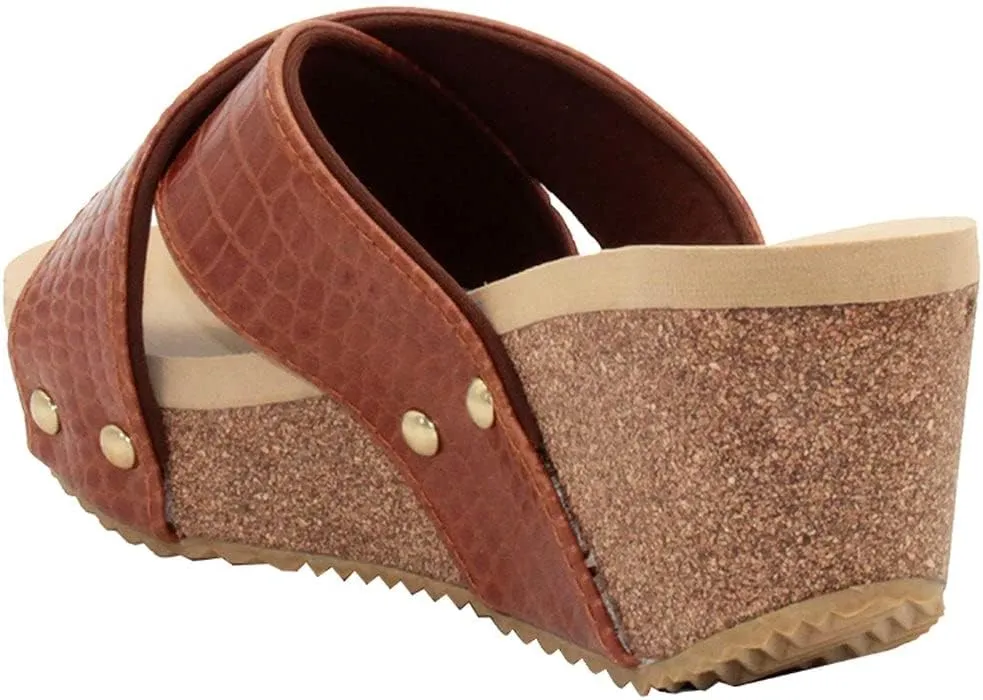 VOLATILE Women's Riverside Crisscross Wedge Slide Sandal