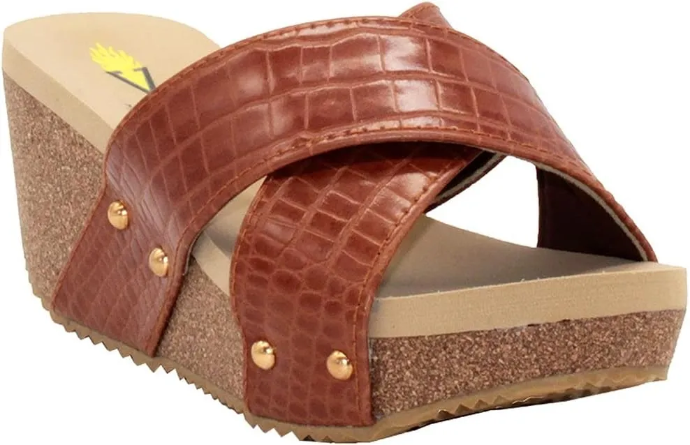 VOLATILE Women's Riverside Crisscross Wedge Slide Sandal