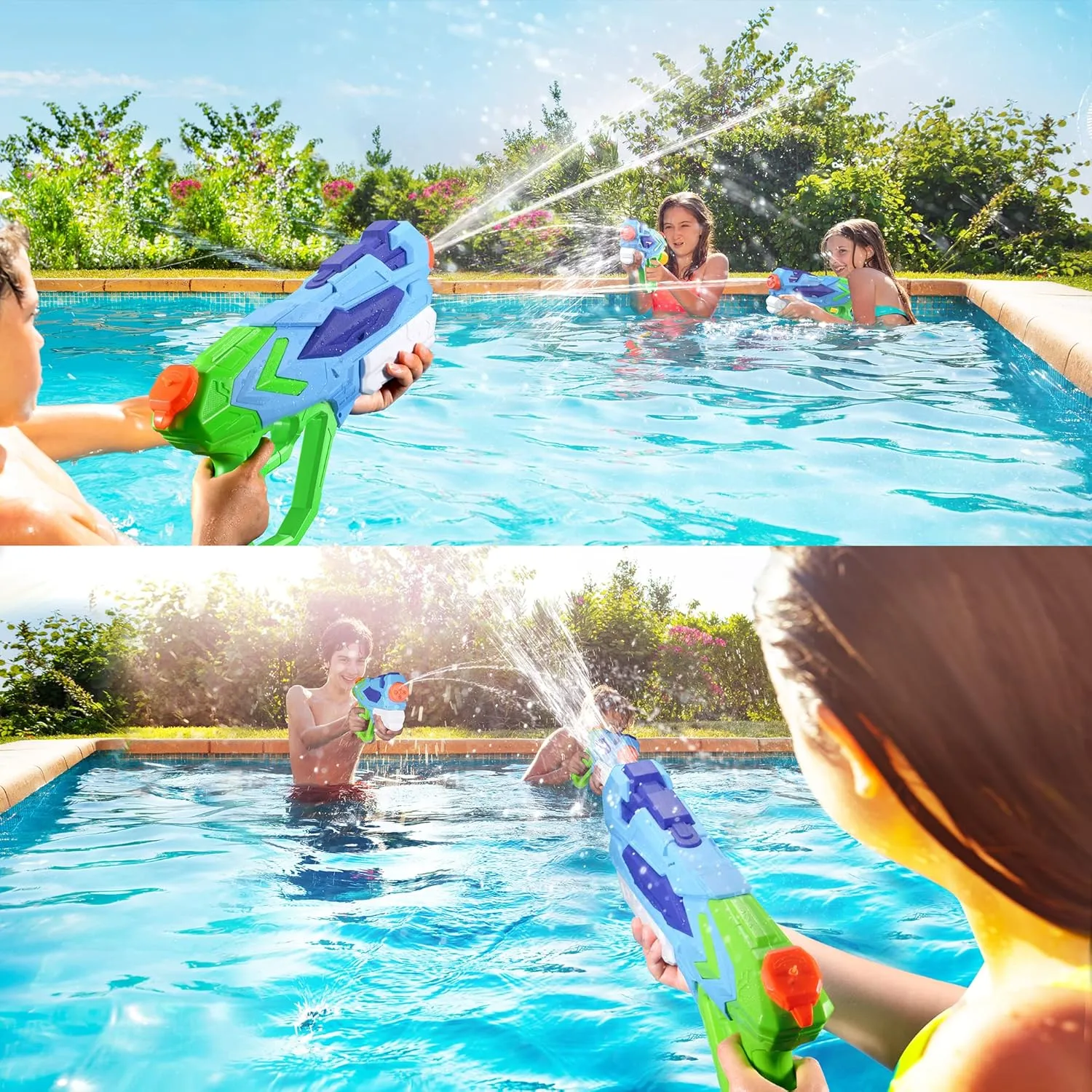 Water Gun for Kids, Super Squirt Guns Water Soaker Blaster - 4 Shooting Modes Switch - 26 Ft Long Shooting Range - Quick Refill - Summer Water Toys Gun for Boys Girls Adults Outdoor Pool/Garden